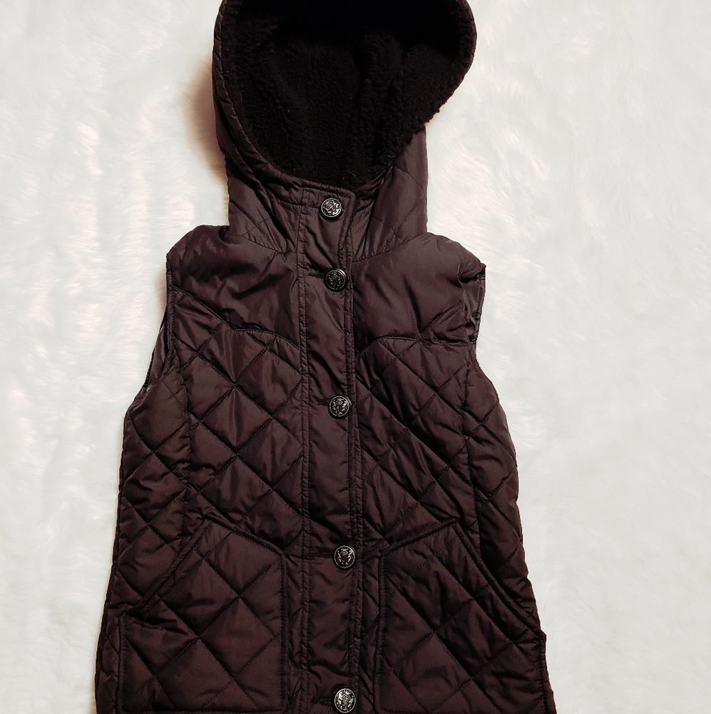 Fuzzy, Hooded, Button down, vest